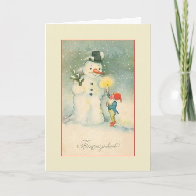 Festividades Cartão de Natal estónio de Rõõmsaid Jõulupühi do (Frente)