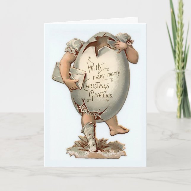 Festividades Cartão de Natal Estranho Vintage (Frente)