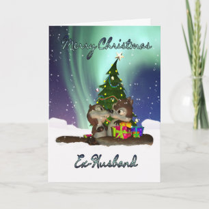 Festividades Cartão de Natal Ex-Marido - Esquilos