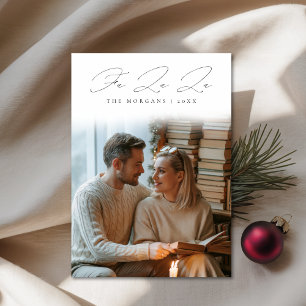 Festividades Cartão de Natal 'Fa La La Script Cozy Bookish Coup