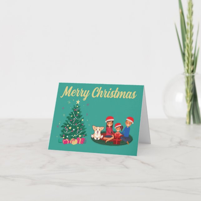 FESTIVIDADES CARTÃO DE NATAL FAMILIAR FELIZ (Frente)