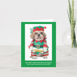 Festividades Cartão de Natal Favorito do Cachorro Engraçado