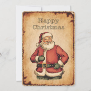 Festividades Cartão de Natal Feliz do Pai Natal Clássico