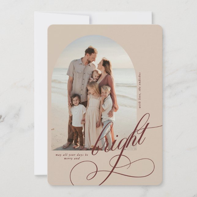 Festividades Cartão de Natal feliz e Brilhante (Frente)