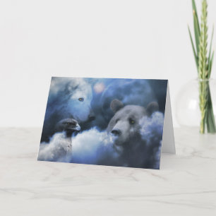 Festividades Cartão de Natal Feliz Feriados de Lobo, Urso e Águ