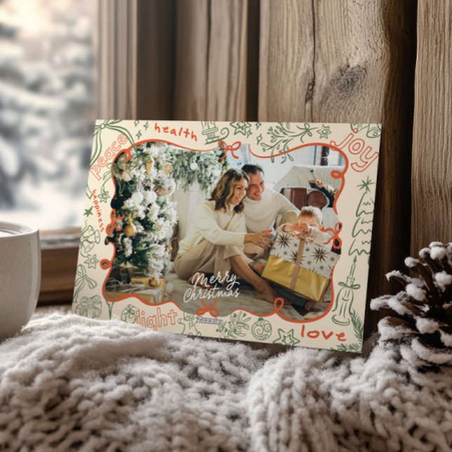 Festividades Cartão de Natal Feliz Foto Whimsical (Criador carregado)