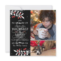 Cartão de Natal Feliz... Frutas Vermelhas Foto