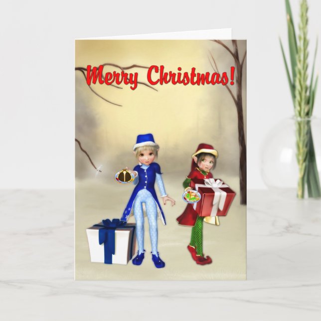 Festividades Cartão de Natal Feliz para Elves (Frente)