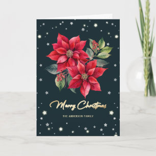 Festividades Cartão de Natal Feliz para Foto de Poinsettia Mode