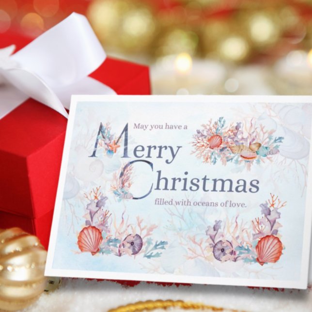 Festividades Cartão de Natal Feliz para o Oceano (Criador carregado)