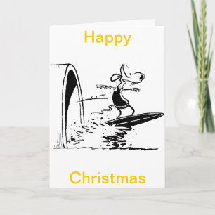 Festividades Cartão de Natal Feliz para o Surfing Rat