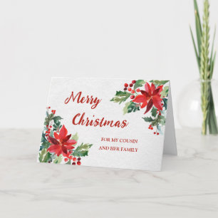 Festividades Cartão de Natal Feliz para Primo e Família