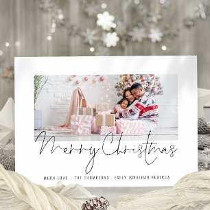 Festividades Cartão de Natal Feliz para Script de Foto da Famíl