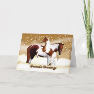 Festividades Cartão de Natal - Feriados Felizes - Cavalos, Pais