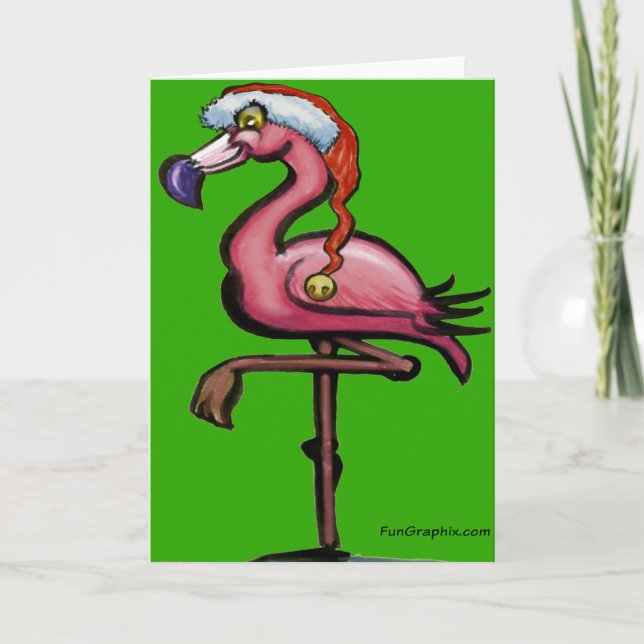 Festividades Cartão de Natal Flamingo (Frente)