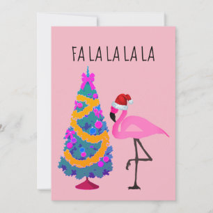 Festividades Cartão de Natal Flamingo Santa Hat
