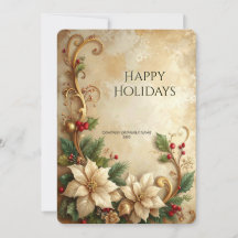 Cartão de Natal Floral de Férias