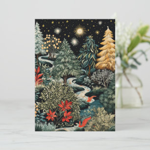 Festividades Cartão de Natal Floral Moderno Único Sem Foto