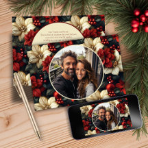 Cartão de Natal Floral Vintage