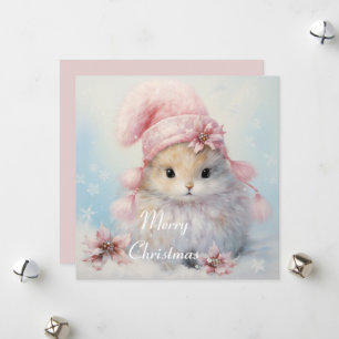 Festividades Cartão de Natal Fluffy Bunny Adorável