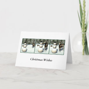 Festividades Cartão de Natal Foal & Snowman