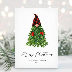 Festividades Cartão de Natal fofo de gnomo sem foto