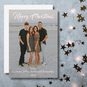 Festividades Cartão de Natal foto de Natal ano script branco