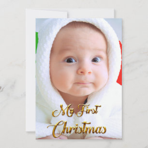Festividades Cartão de Natal - foto e texto de criança editávei