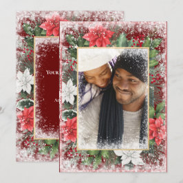 Festividades Cartão de Natal Foto Férias Natal Vermelho Sazonal