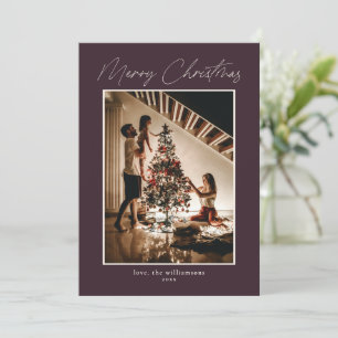 Festividades Cartão de Natal Foto Plum Dois Moderno e Elegante