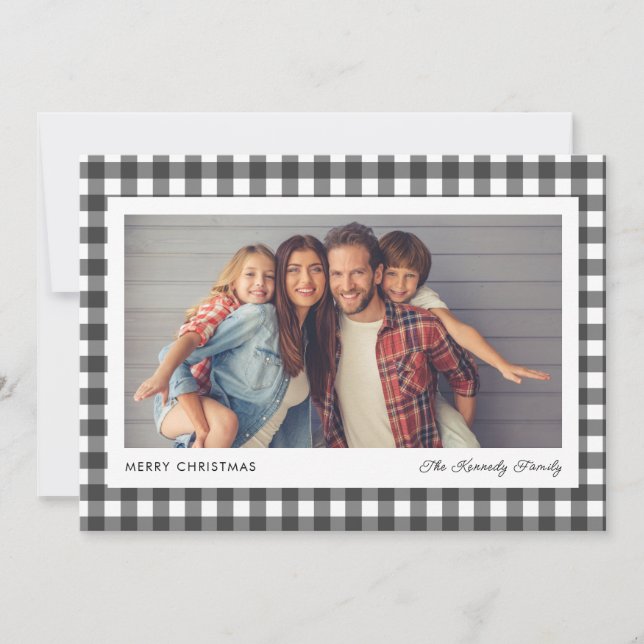 Festividades Cartão de Natal Fotográfico da Xadrez de inverno 3 (Frente)