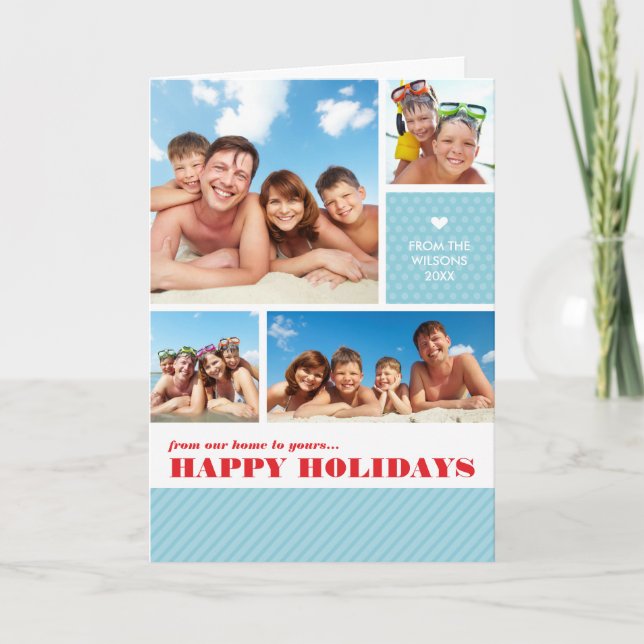 Festividades CARTÃO DE NATAL FOTOGRÁFICO DOBRADO: multifoto 3 (Frente)