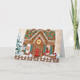 Festividades Cartão de Natal Fotográfico Gingerbread