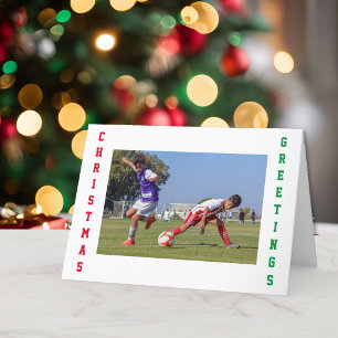 Festividades Cartão de Natal Fotográfico para Crianças de Futeb