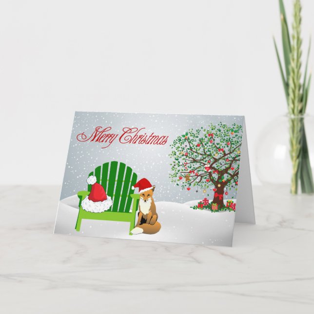 Festividades Cartão de Natal Fox e Presidente de Praia (Frente)
