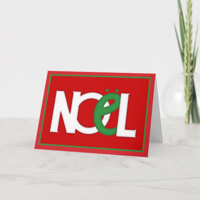 Festividades Cartão de Natal francês vermelho NOEL (Frente)