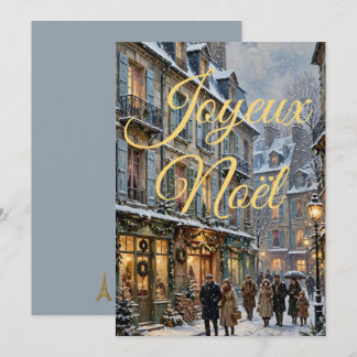 Festividades Cartão de Natal Francês Vintage Paris Joyeux Noël