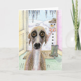 Festividades Cartão de Natal frio de Whippet