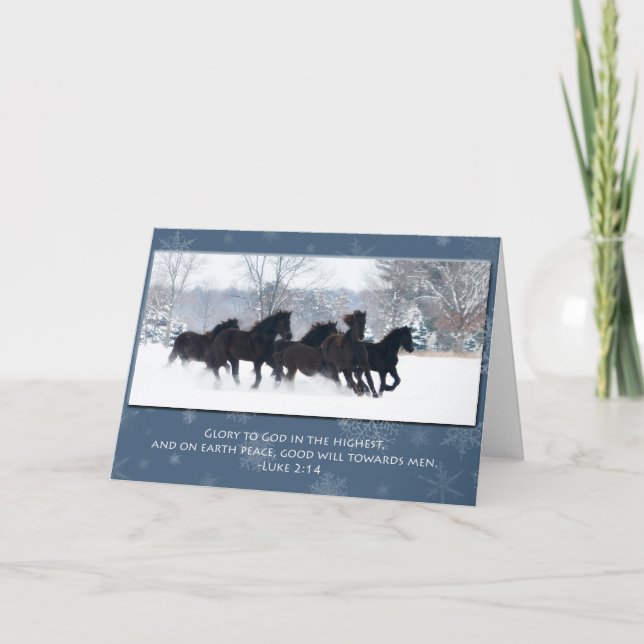 Festividades Cartão de Natal Frísia Yearlings (Frente)