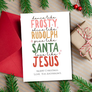 Festividades Cartão de Natal Frosty Rudolph Papai Noel Jesus