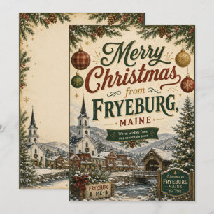 Festividades Cartão de Natal Fryeburg Maine