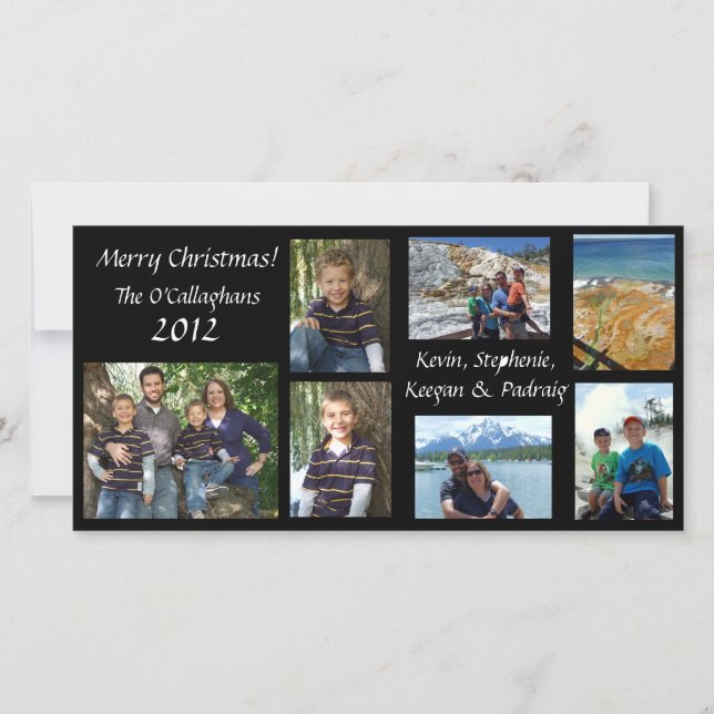 Festividades Cartão de Natal - Fundo Preto (Frente)