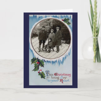 Festividades Cartão de Natal gelado do inverno do vintage