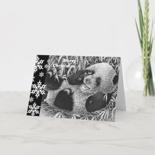 Festividades Cartão de Natal Giant Panda Cub (Frente)