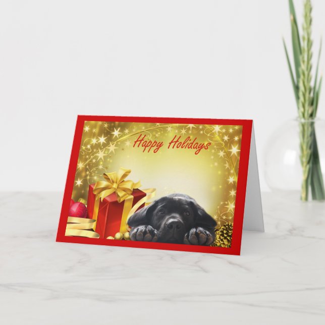 Festividades Cartão de Natal Gift12 de labrador retriever (Frente)
