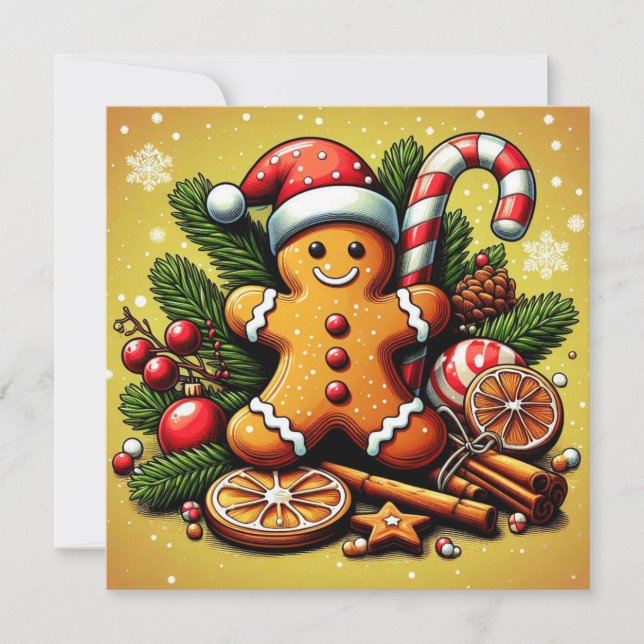 Festividades Cartão de Natal Gingerpão! (Frente)