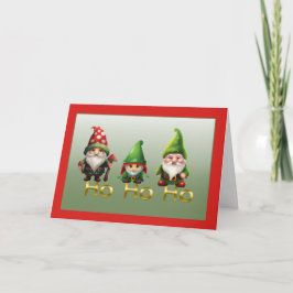Festividades Cartão de Natal Gnomos Ho Ho Ho