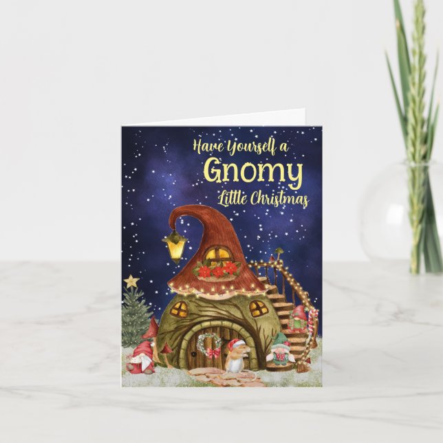 Festividades Cartão de Natal Gnomy (Frente)