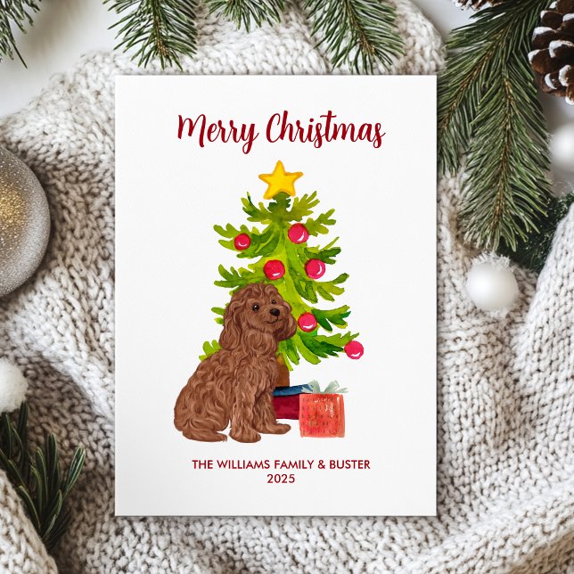 Festividades Cartão de Natal Goldendoodle (Criador carregado)