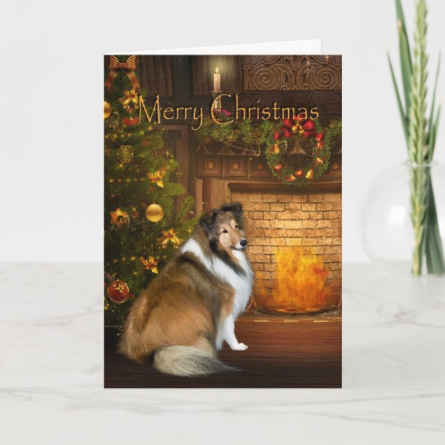 Festividades Cartão de Natal "Grace" Sheltie Xmas (Frente)